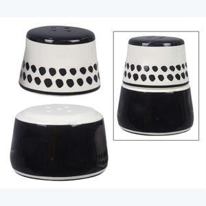 Black and White Ceramic Salt and Pepper Shaker Set