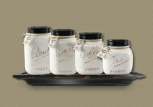 Load image into Gallery viewer, Ceramic Cream Mason Jar Canister Set