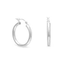 Load image into Gallery viewer, Silver Round Tube Hoop Earrings with Click Closure - SoMag2