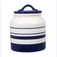 Load image into Gallery viewer, Blue and White Ceramic Coffee Tea Sugar Flour Canister Set