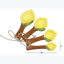 Load image into Gallery viewer, Ceramic Yellow Lemon Measuring Spoon Set - The Southern Magnolia Too