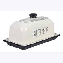 Load image into Gallery viewer, Ceramic Black and White Butter Dish
