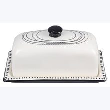 Load image into Gallery viewer, Ceramic Black and White Butter Dish