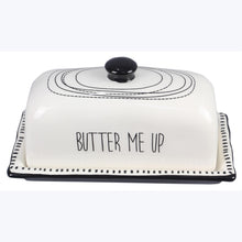 Load image into Gallery viewer, Ceramic Black and White Butter Dish