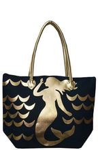 Load image into Gallery viewer, Large Metallic Gold Shoulder Beach Tote