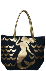 Large Metallic Gold Shoulder Beach Tote