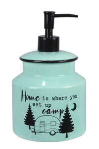Happy Camper Turquoise Kitchen Soap Lotion Dispenser