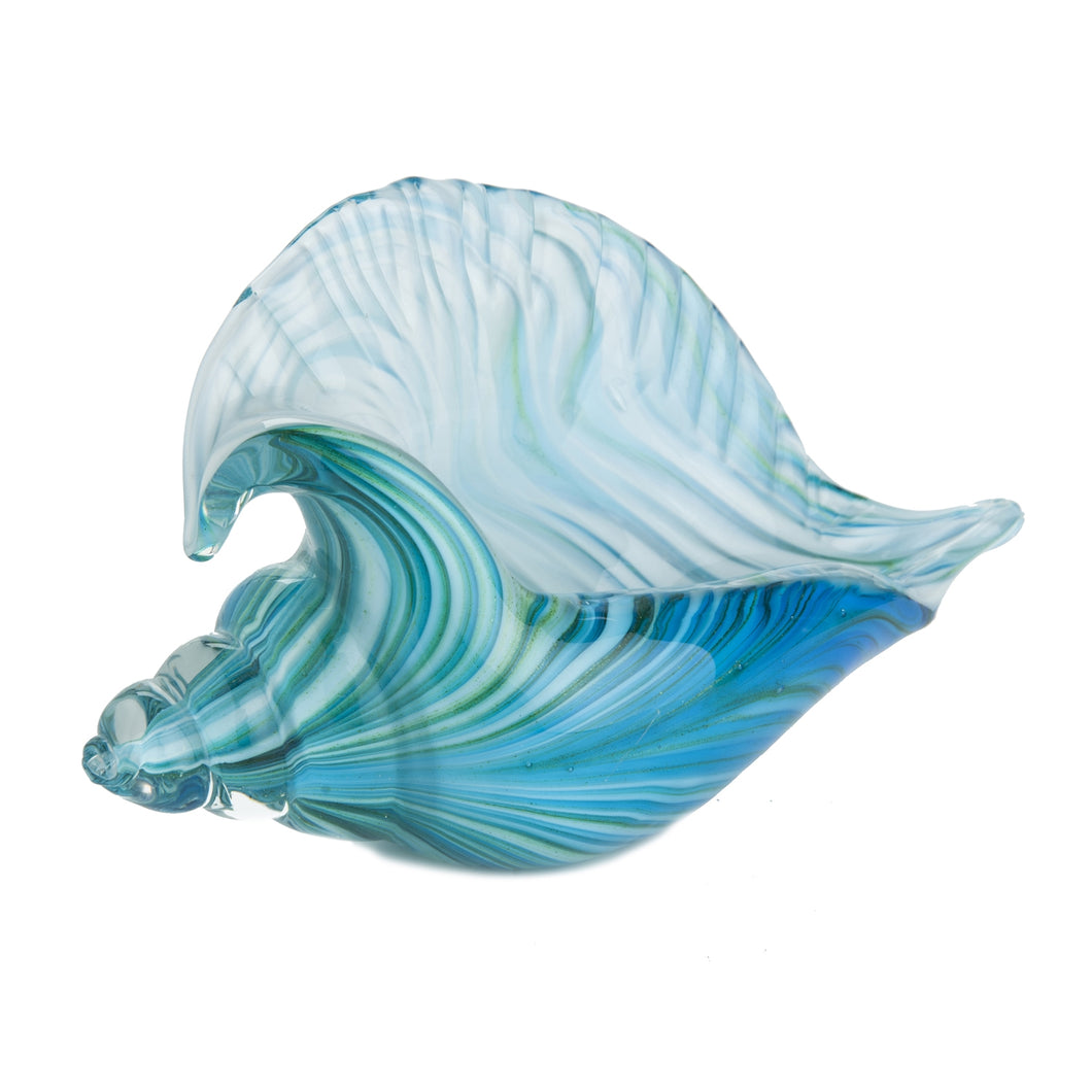 Teal Glass Conch Shell - The Southern Magnolia Too