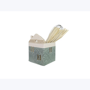 Blue French Provincial Ceramic Utensil Holder