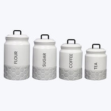 Load image into Gallery viewer, Ceramic Coffee Tea Sugar Flour Canister Set Dish