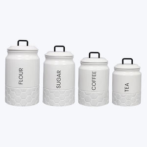 Youngs 21308 9 in. Ceramic Modern Country Canister, 4 Piece per Set