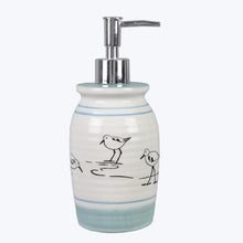 Load image into Gallery viewer, Ceramic White Lake Side Cottage Soap Lotion Dispenser