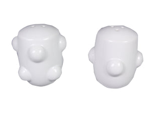White Dot Hobnail Ceramic Salt and Pepper Shaker Set