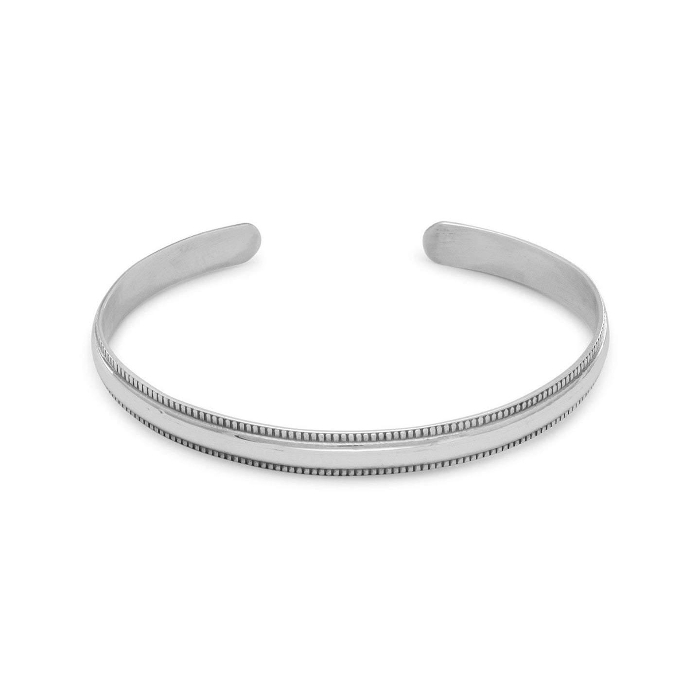Polished Cuff Bracelet with Beaded Edge - SoMag2
