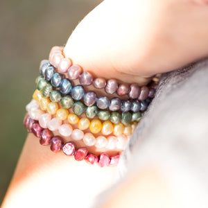 Dark Blue Cultured Freshwater Pearl Stretch Bracelet - SoMag2