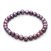 Load image into Gallery viewer, Plum Cultured Freshwater Pearl Stretch Bracelet - SoMag2