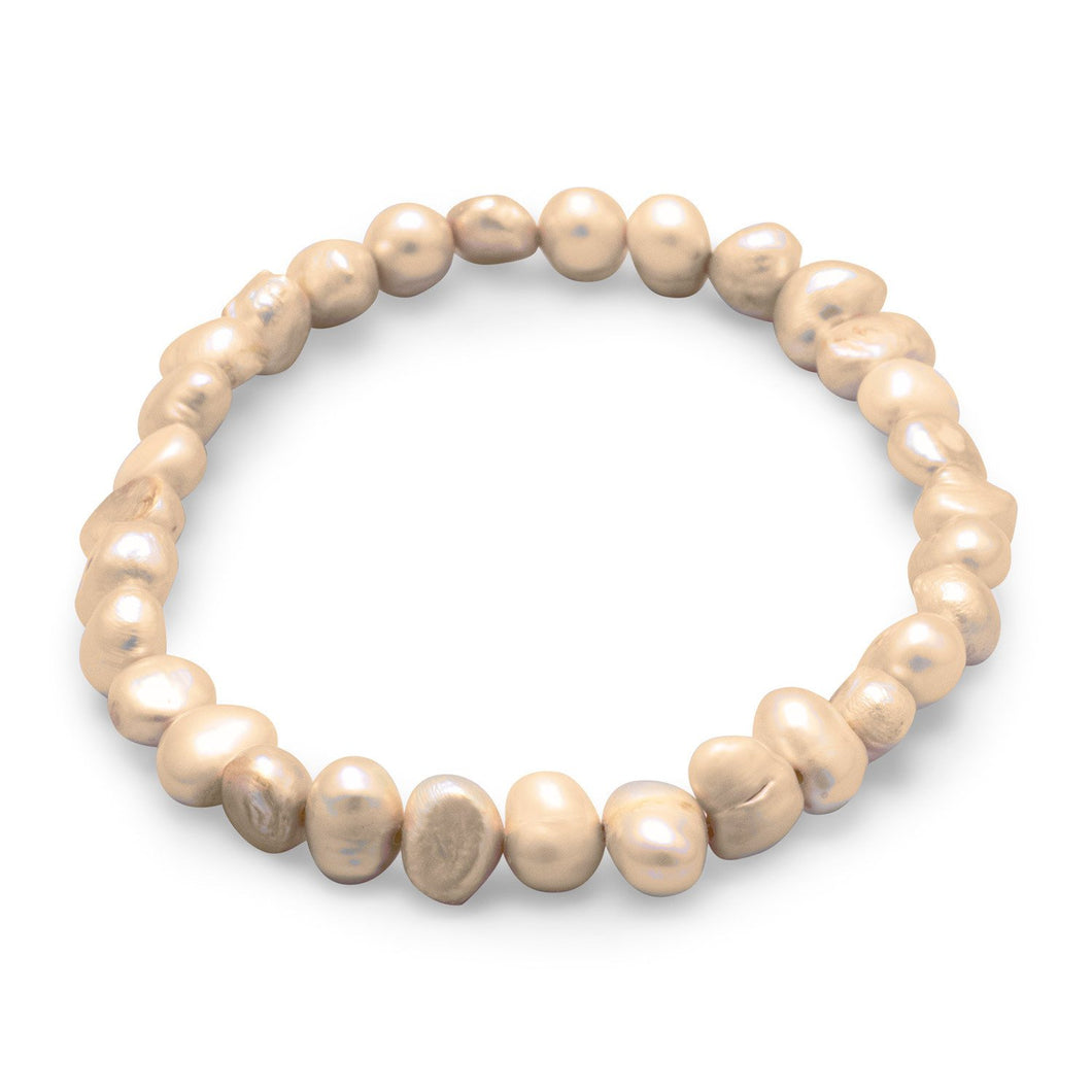 Tan Cultured Freshwater Pearl Stretch Bracelet - SoMag2