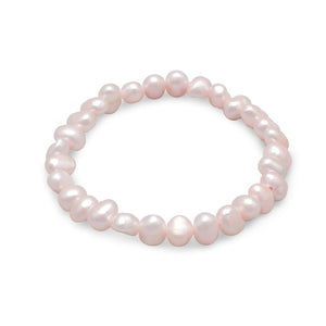 Pink Cultured Freshwater Pearl Stretch Bracelet - SoMag2