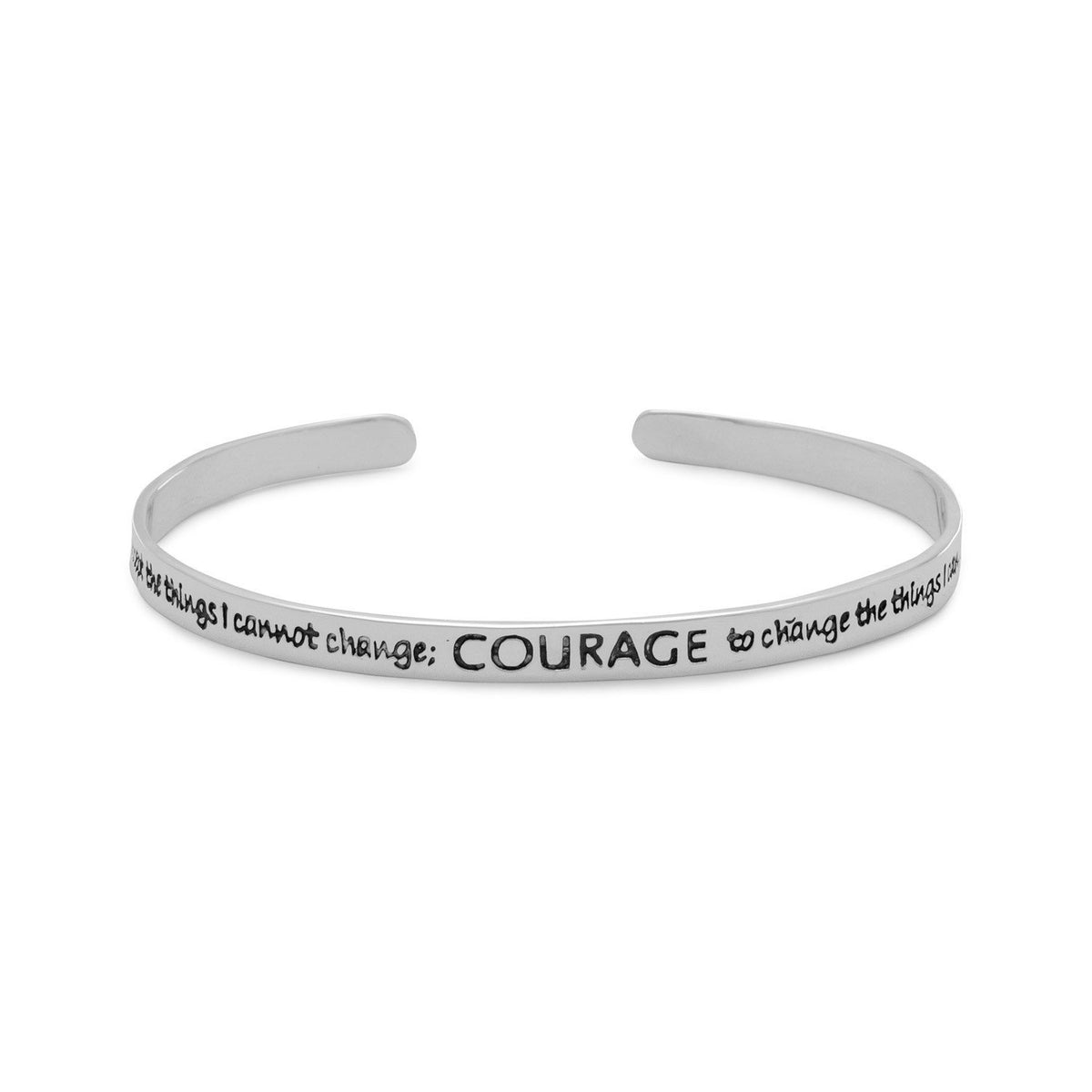 Oxidized Serenity Prayer Sterling Silver Cuff