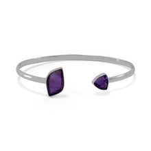 Load image into Gallery viewer, Sterling Silver Amethyst Open Cuff Bracelet - SoMag2