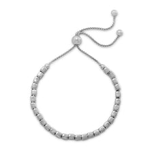 Load image into Gallery viewer, Rhodium Plated Square Bead Bolo Bracelet - SoMag2