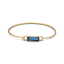 Load image into Gallery viewer, Gold Plated Blue Hydro Glass Squeeze Release Bangle - SoMag2