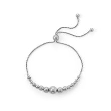 Load image into Gallery viewer, Rhodium Plated Graduated Bead Bolo Bracelet - SoMag2