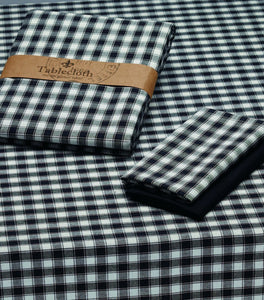 Black and White French Check Tablecloth - SoMag2