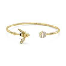 Load image into Gallery viewer, Bee Mine Gold Plated Cubic Zirconia Bee Bracelet - The Southern Magnolia Too