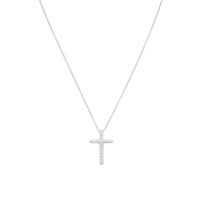 Sterling Silver Cubic Zirconia Cross Necklace - SoMag2
