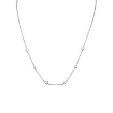 Load image into Gallery viewer, Rhodium Plated Bezel Set CZ Necklace - SoMag2