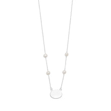 Load image into Gallery viewer, ID Tag Necklace with White Cultured Freshwater Pearls - SoMag2