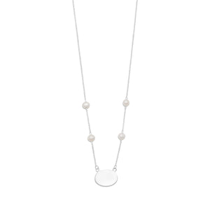 ID Tag Necklace with White Cultured Freshwater Pearls - SoMag2