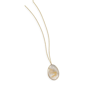 Gold Plated and Rutilated Quartz Necklace - SoMag2