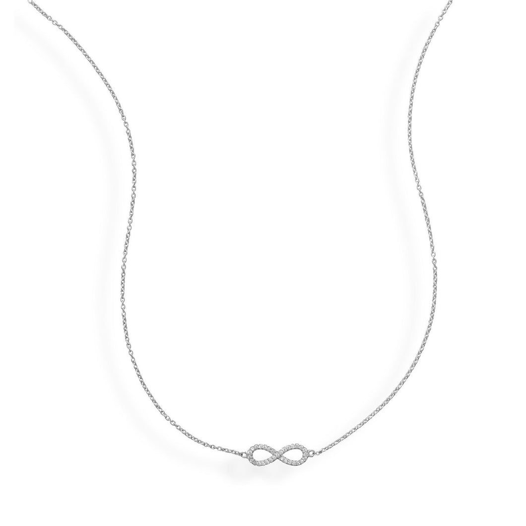 Rhodium Plated CZ Infinity Necklace - SoMag2