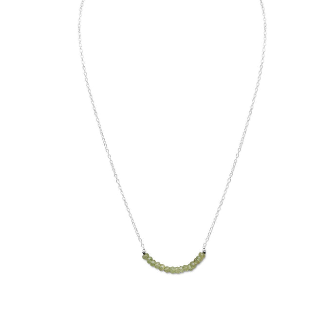 Faceted Peridot Bead Necklace - August Birthstone - SoMag2