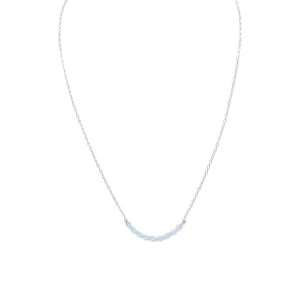 Faceted Blue Topaz Bead Necklace - December Birthstone - SoMag2