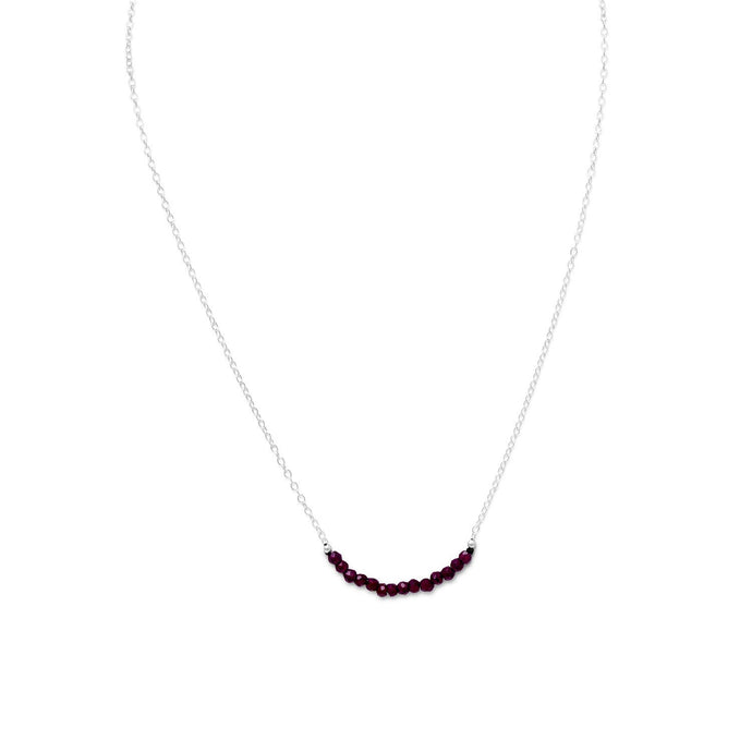 Faceted Garnet Bead Necklace - January Birthstone - SoMag2