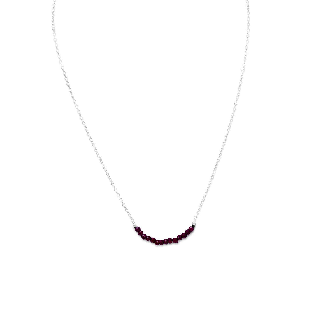 Faceted Garnet Bead Necklace - January Birthstone - SoMag2