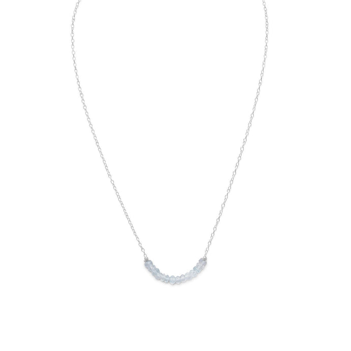 Faceted Aquamarine Bead Necklace - March Birthstone - SoMag2