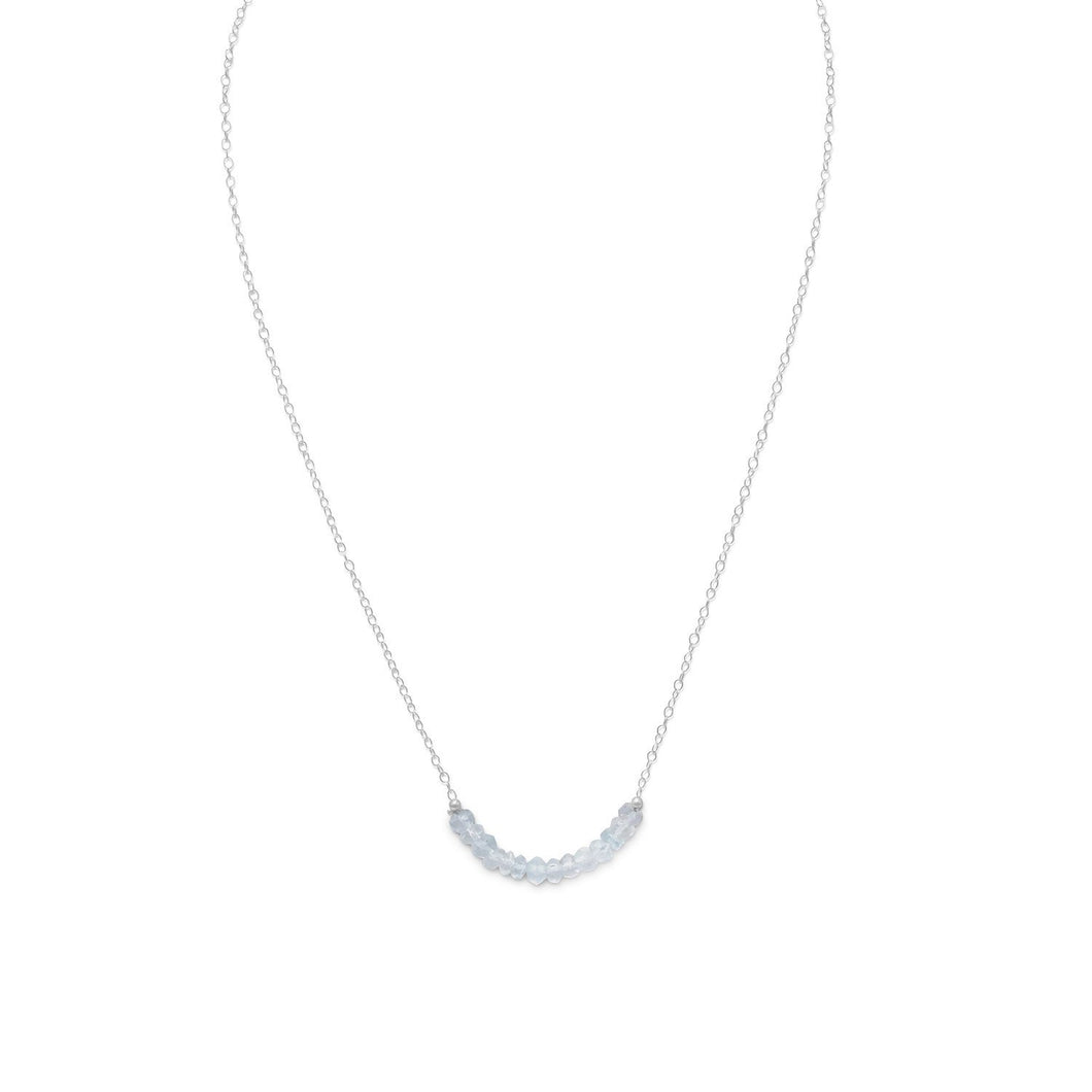 Faceted Aquamarine Bead Necklace - March Birthstone - SoMag2