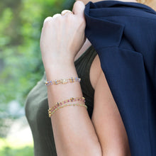Load image into Gallery viewer, Gold Plated Double Strand Tanzanite and Citrine Bracelet - SoMag2