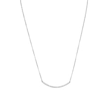 Load image into Gallery viewer, Rhodium Plated Curved CZ Bar Necklace - SoMag2