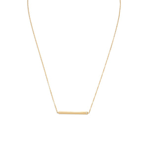 Gold Plated Bar Necklace with CZ - SoMag2