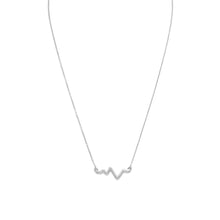 Load image into Gallery viewer, Rhodium Plated Heartbeat Necklace - SoMag2