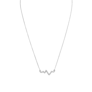 Rhodium Plated Heartbeat Necklace - SoMag2
