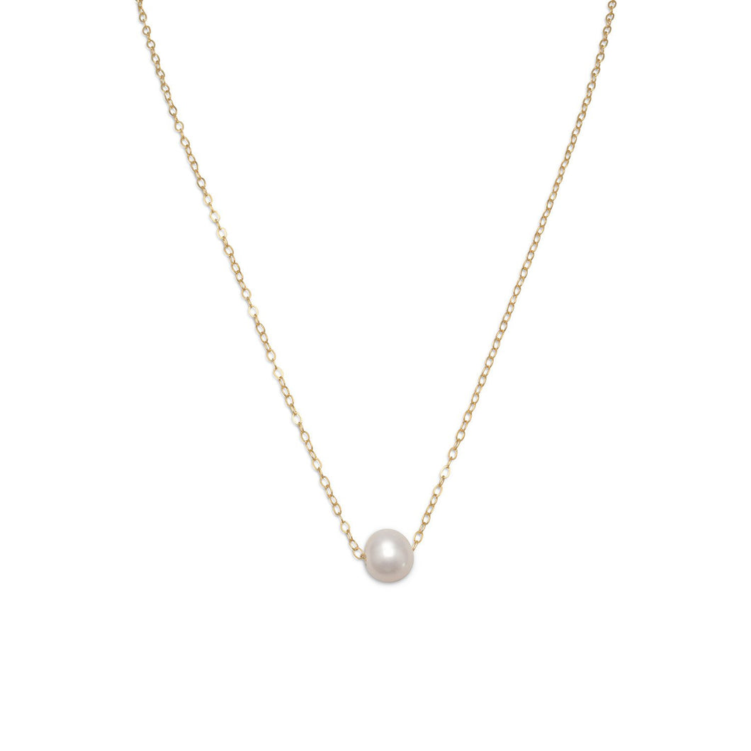 Gold Filled Floating Cultured Freshwater Pearl Necklace - SoMag2