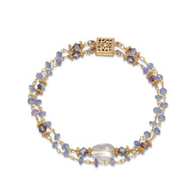 Load image into Gallery viewer, Gold Plated Double Strand Tanzanite and Citrine Bracelet - SoMag2