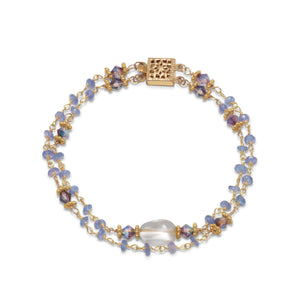 Gold Plated Double Strand Tanzanite and Citrine Bracelet - SoMag2