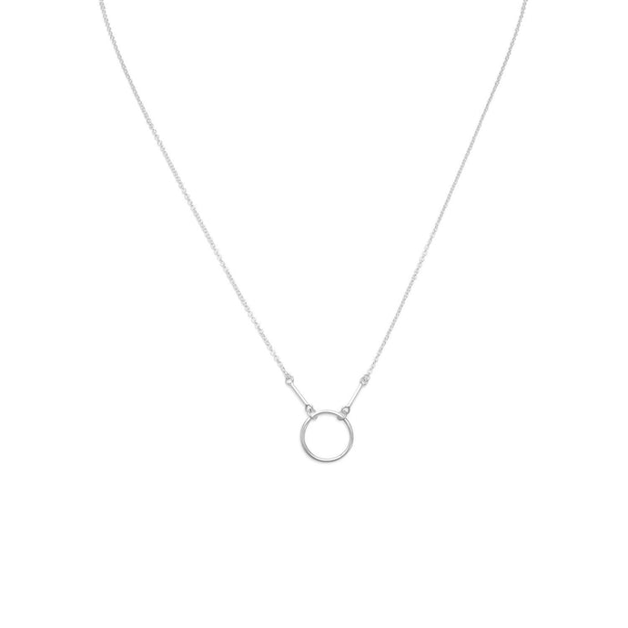 Polished Circle and Bar Drop Necklace - SoMag2